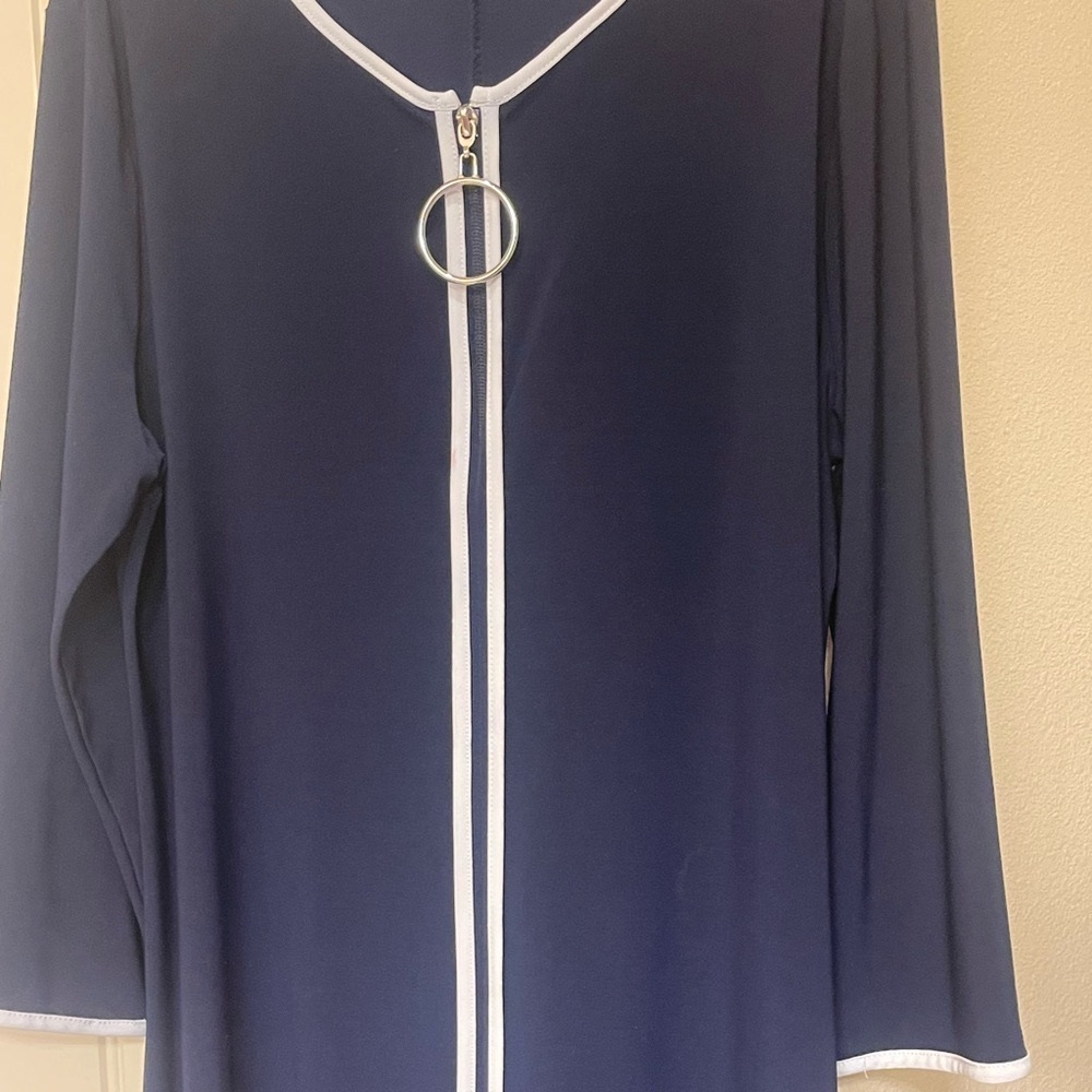 MSK Dark Blue Dress with Light Trim